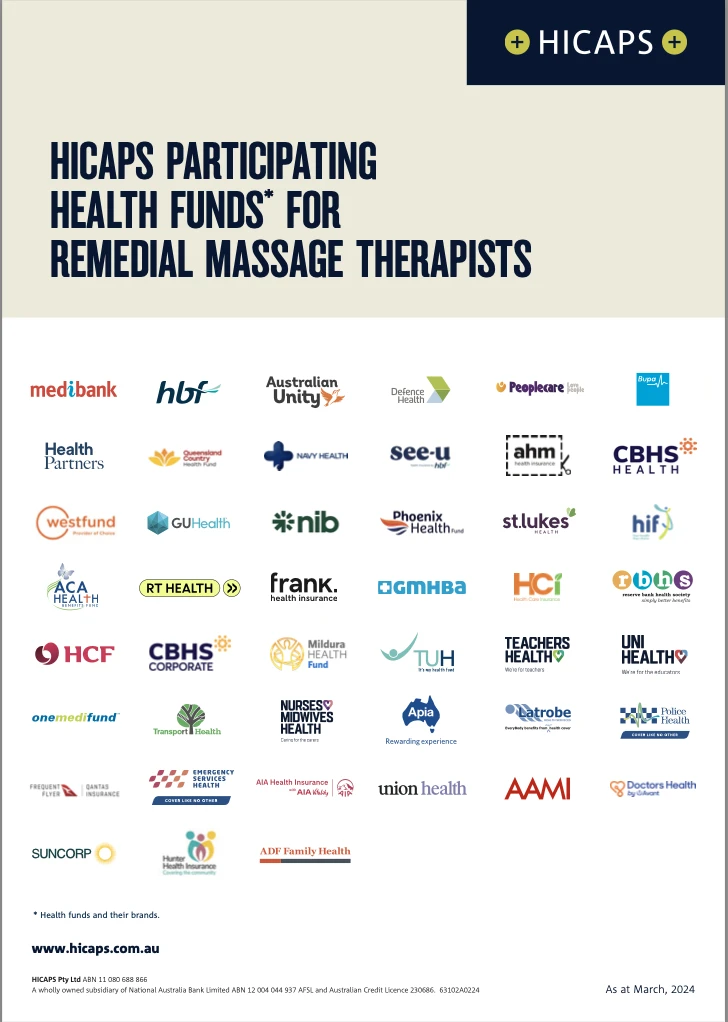 HICAPS Participating Health Funds for Remedial Massage Therapists